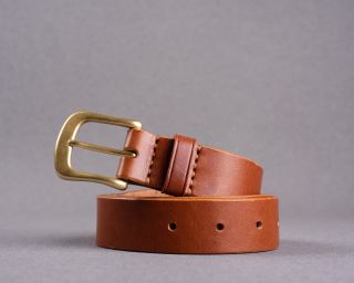 Mens Belt, Leather Mens Belt, Handmade Leather Belt, Trousers Belt, Cognac Mens Belt, Size M