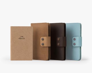 Leather Cover and Kraft Notebook Set