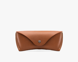 Leather Glasses Case, Size M In Ginger Color