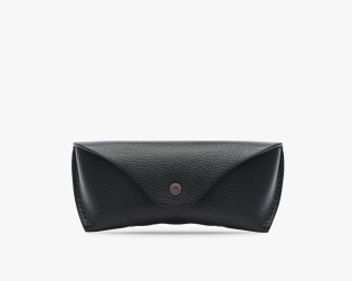 Leather Glasses Case, Size M In Carbon Color