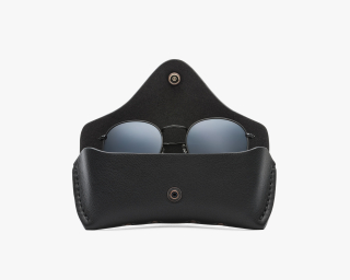 Leather Glasses Case, Size S In Carbon Color