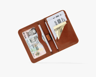 Шкіряний Гаманець З Блокуванням RFID Кольору Віскі