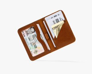 Шкіряний Гаманець З Блокуванням RFID Кольору Бренді