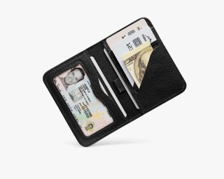 Шкіряний Гаманець З Блокуванням RFID Кольору Чорне Вугілля