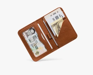 Шкіряний Гаманець З Блокуванням RFID Кольору Імбир
