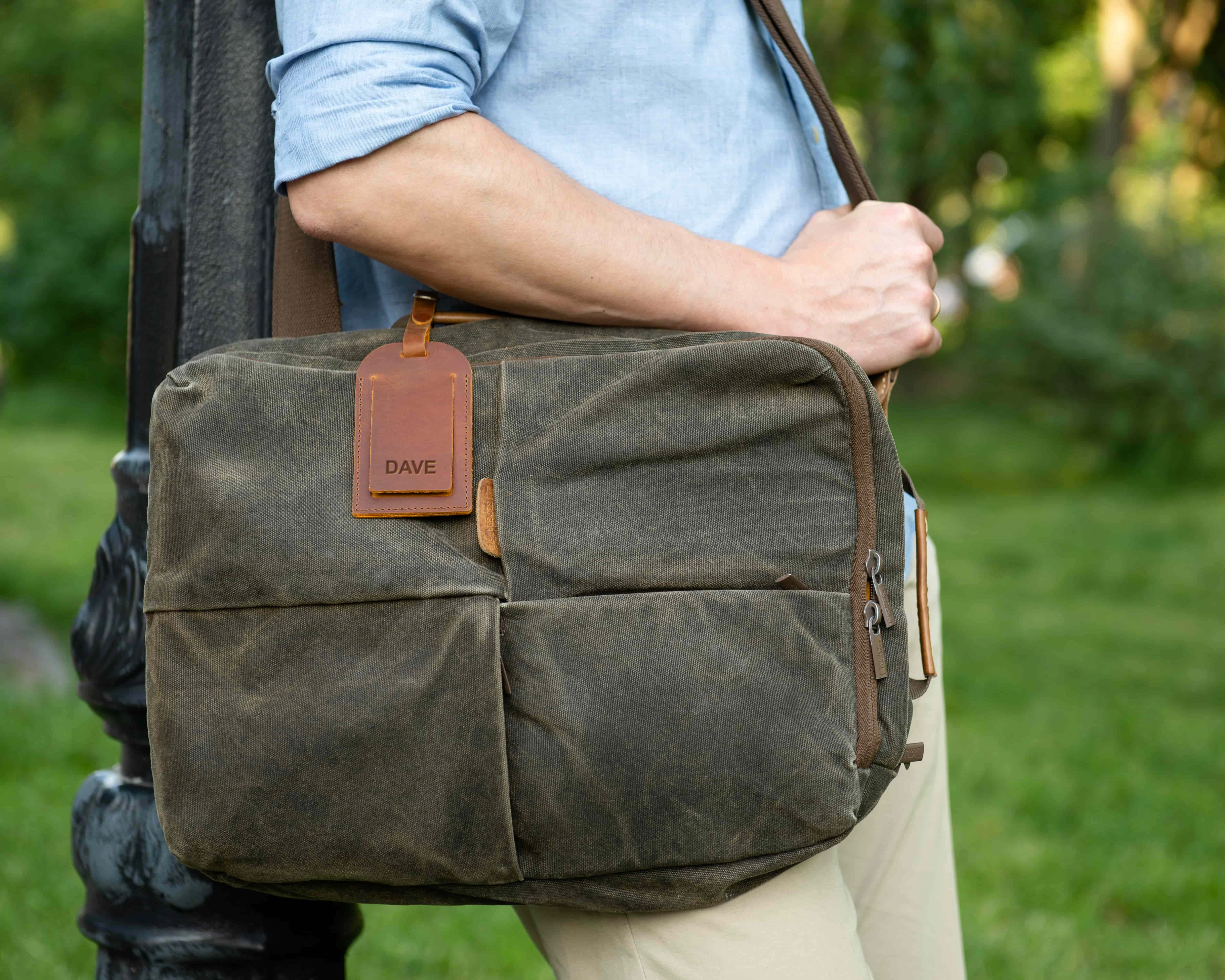 leather luggage tag