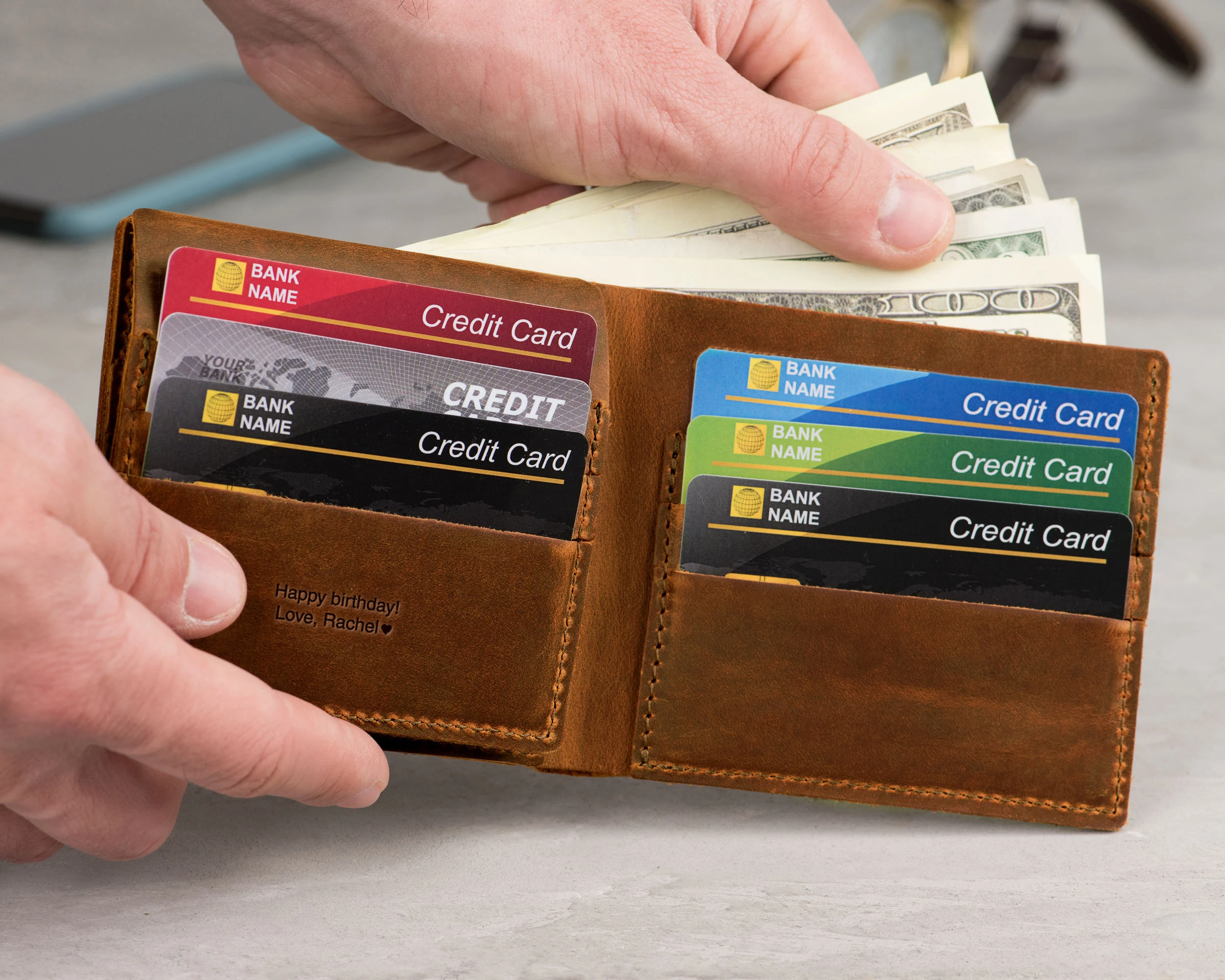 leather mens wallet