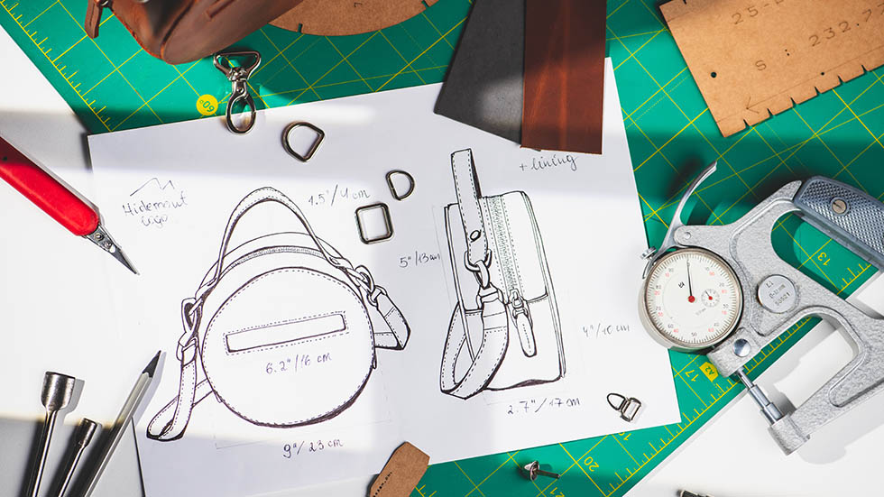 leather circle bag
